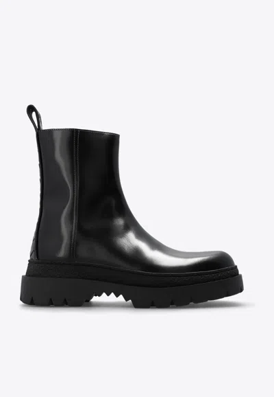 Bottega Veneta 3.5cm Highway Leather Ankle Boots In Black