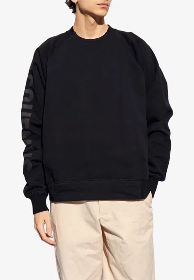 Jacquemus Top Le Sweatshirt Typo With Print In Black