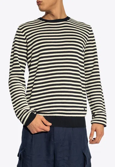 Dolce & Gabbana Jersey With Stripe Pattern In Navy