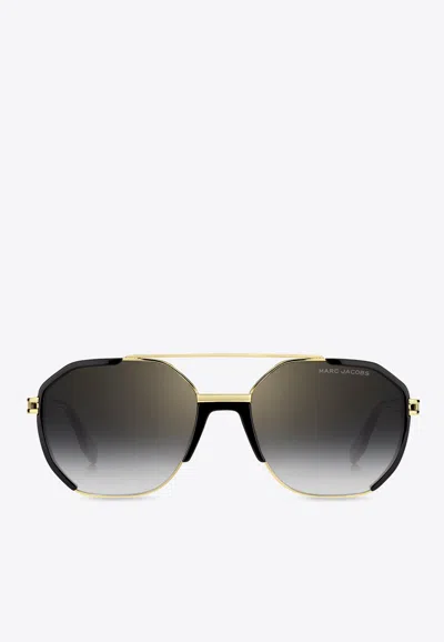 Marc Jacobs Essential Aviator Round Sunglasses In Gray