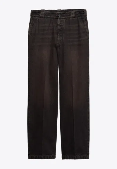 Prada Straight-leg Basic Jeans In Brown