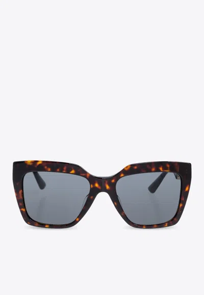 Versace Greca Square-framed Sunglasses In Gray