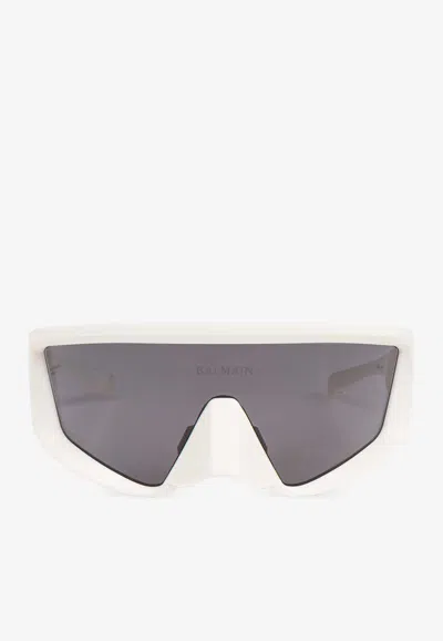 Balmain Espion Mask-shaped Sunglasses In Gray