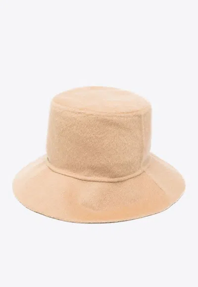 P.a.r.o.s.h Wool Slip-on Bucket Hat In Beige