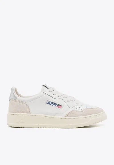 Autry Champion Leather Low-top Sneakers With Rubber Sole In White
