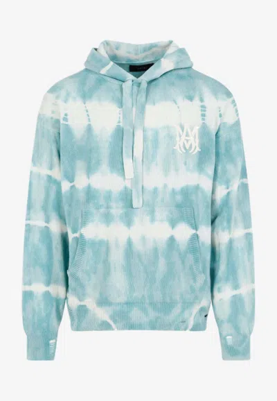 Amiri Tie-dye Distressed Hoodie In Blue