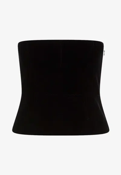 Tom Ford Velvet Strapless Top Fitted Silhouette In Black