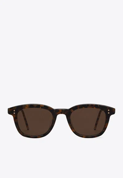 Thom Browne Tokyo Tortoise Rectangular Sunglasses In Brown