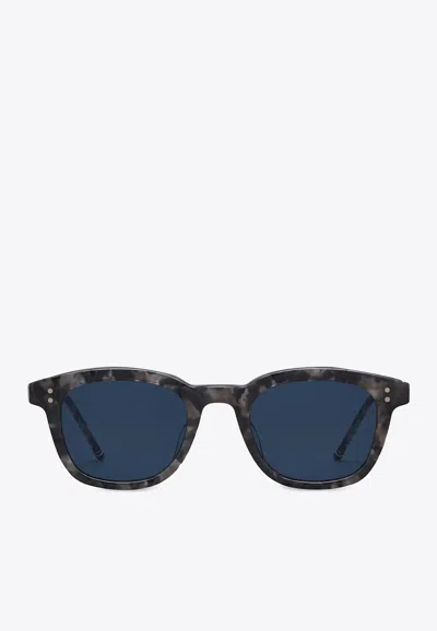 Thom Browne Tortoiseshell Rectangular-frame Sunglasses In Blue