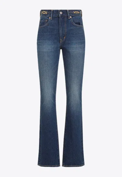 Tom Ford High-waist Straight Cotton Jeans In Blue
