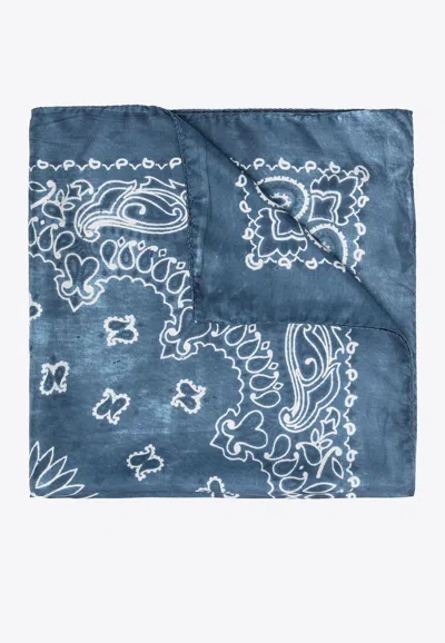 Golden Goose Db Paisley Print Silk Foulard In Blue