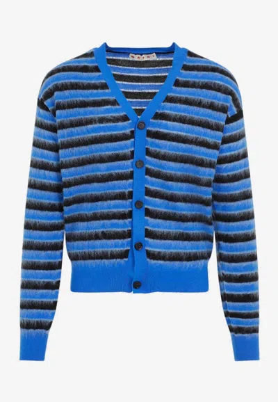 Marni Blue And Black Wool Knitwear In Blue