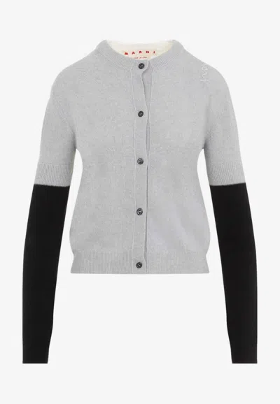 Marni Wool And Cashmere Cardigan In Gray