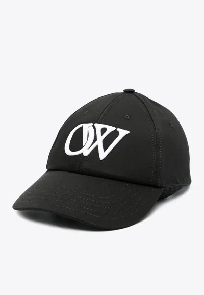 Off-white Eyelet Vents Six-panel Construction Cap In Black