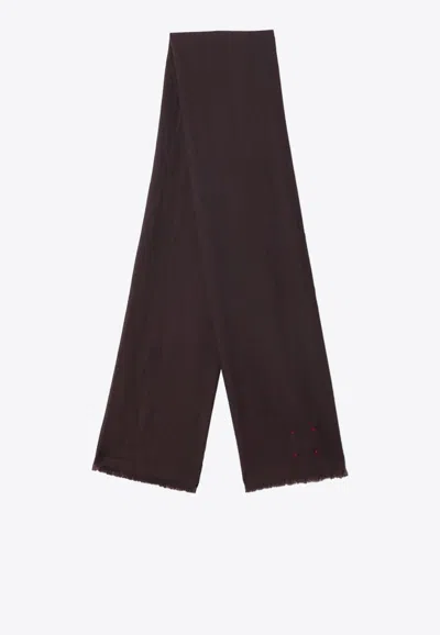 Destin Wool Rectangular Scarf In Brown