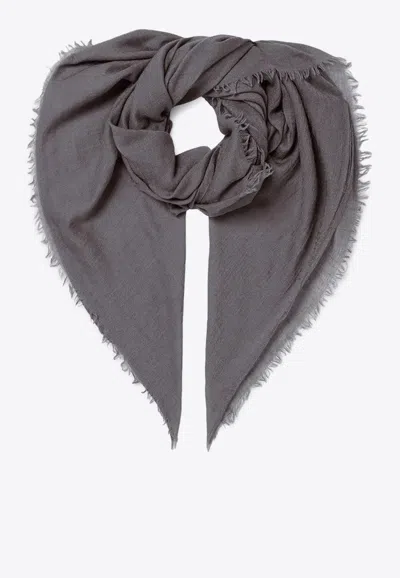 Destin Frayed Wool-blend Scarf In Gray