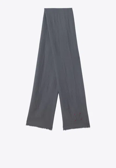 Destin Wool Rectangular Scarf In Gray