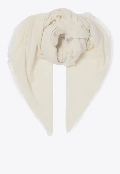 Destin Nuvola Frayed Cashmere Scarf In Green