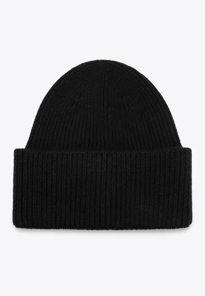 Destin Anthracite Wool And Cashmere Beanie In Black