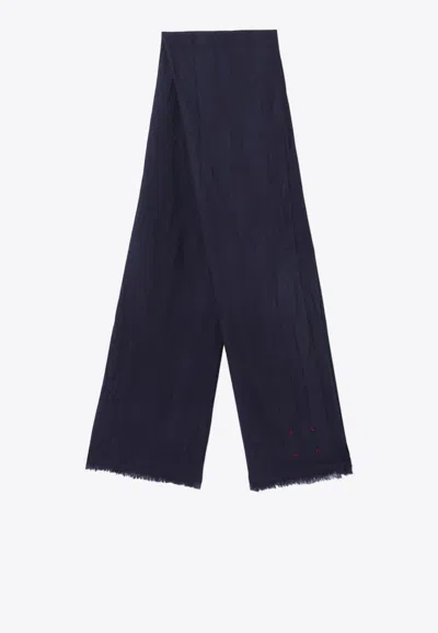 Destin Wool Rectangular Scarf In Blue