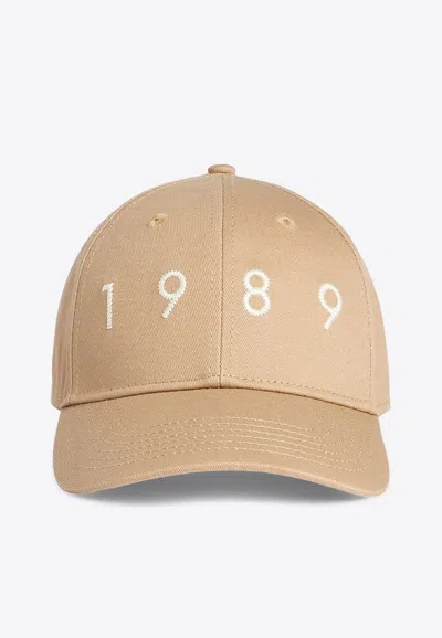 1989 Studio Embroidered 1989 Baseball Cap In Beige
