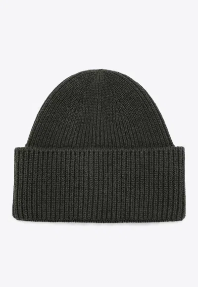 Destin Military Wool And Cashmere Beanie In Green
