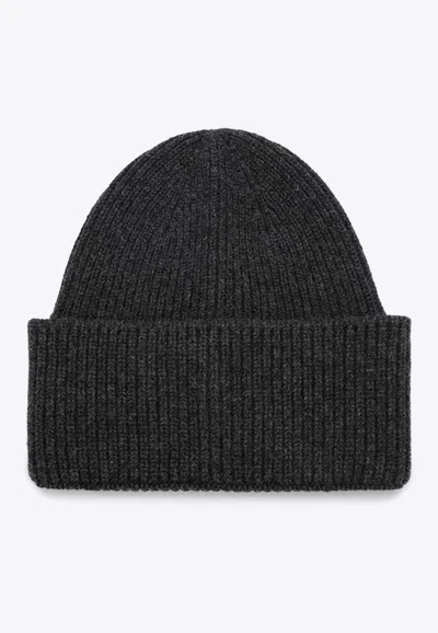 Destin Anthracite Wool And Cashmere Beanie In Gray