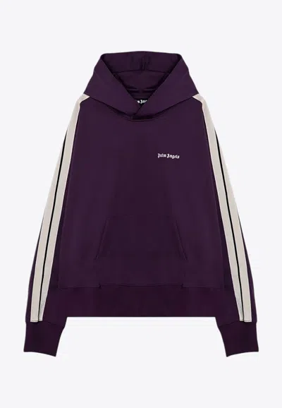 Palm Angels Dark Purple Track Sweatshirt Hoodie Men In Purple
