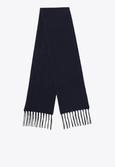 Destin Wool And Cashmere Fringed Scarf In Blue