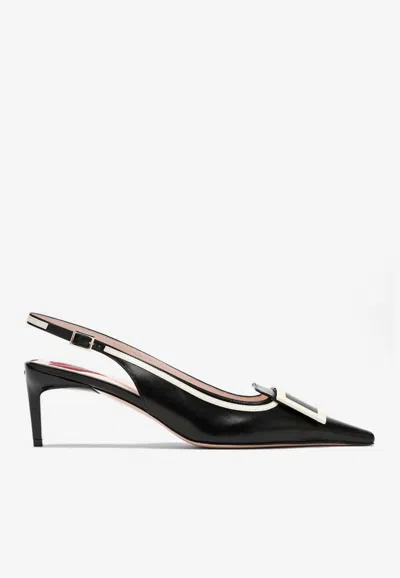 Roger Vivier Slingback Dã©colletã© Viv In Black
