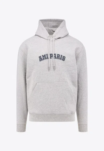 AMI ALEXANDRE MATTIUSSI LOGO-PATCH HOODED SWEATSHIRT 