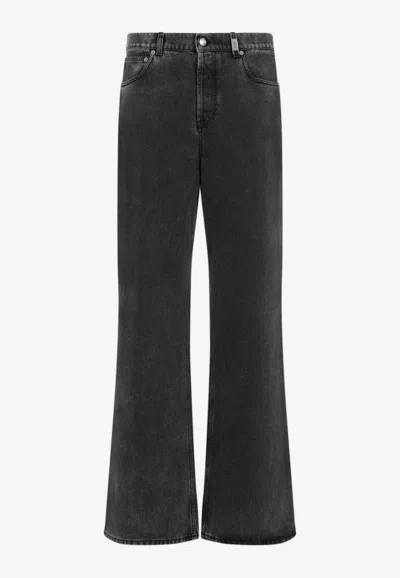 Alexander Mcqueen Low-rise Baggy Jeans In Black