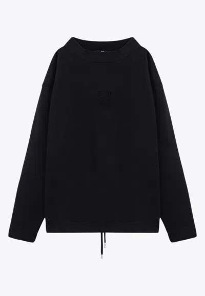 C.p. Company Black Cotton Sweater Men In Black