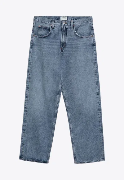Agolde Light Baggy Jeans In Organic Denim In Light Blue