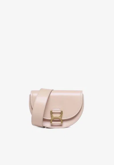 Chloé Mini Marcie Leather Shoulder Bag In Powder