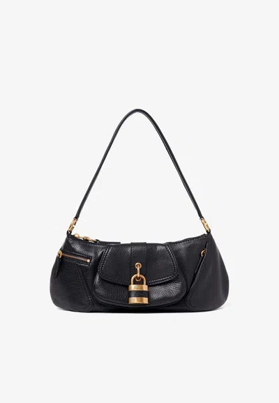 Chloé The 99 Shoulder Bag In Shiny Grained Calfskin In Black