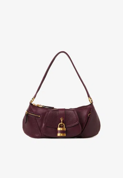 Chloé The 99 Leather Shoulder Bag In Purple