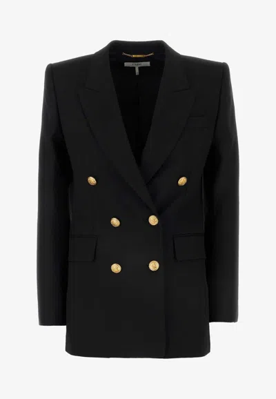 Chloé Cascade-lapel Double-breasted Boucle Jacket In Black