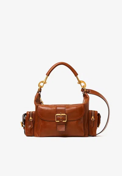 Chloé Shoulder Bag In Shiny Leather In Brown