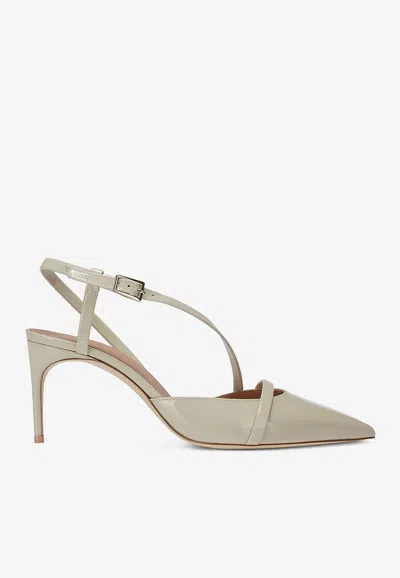 Malone Souliers 70mm Valeria Patent Leather Pumps In Ecru