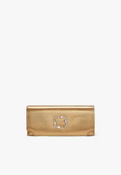 Malone Souliers Vivien Leather Clutch Bag In Gold