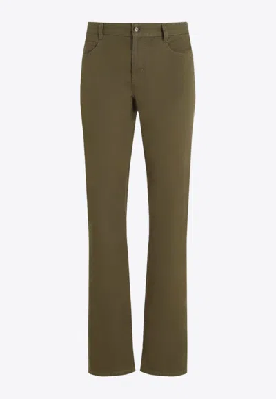 Saint Laurent Slim Fit Jean In Khaki