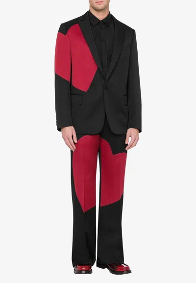 Moschino Heart-print Single-breasted Blazer In Black