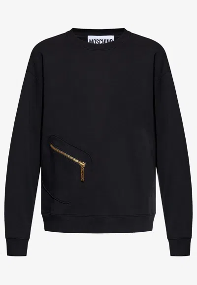 Moschino Cotton Sweatshirt In Black