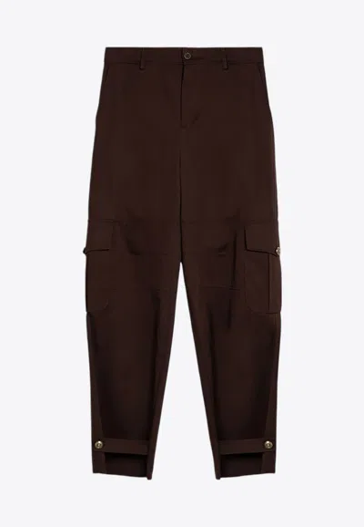 Moschino Wide Cargo Trousers For Women In Brown