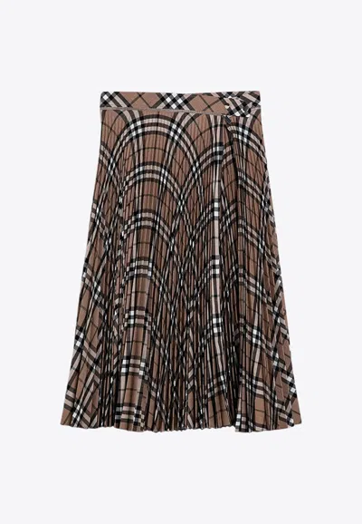 Burberry Embroidered Polyester Blend Skirt In Beige