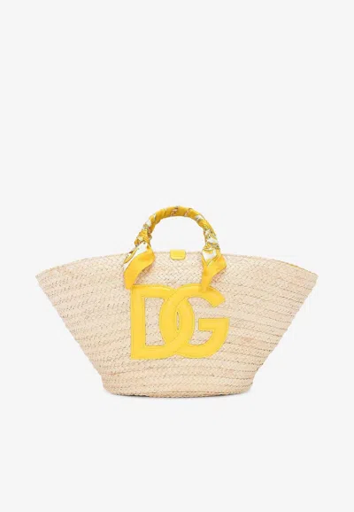 Dolce & Gabbana Medium Kendra Dg Tote Bag In Natural