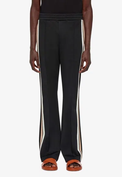 Ferragamo Logo-embroidered Track Pants In Black