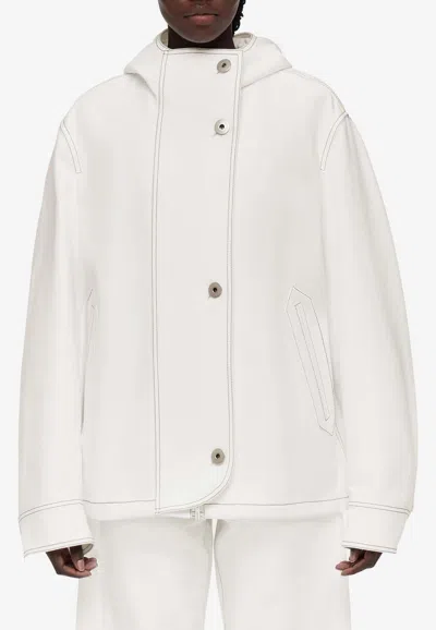 Ferragamo Hooded Cotton Blouson In White
