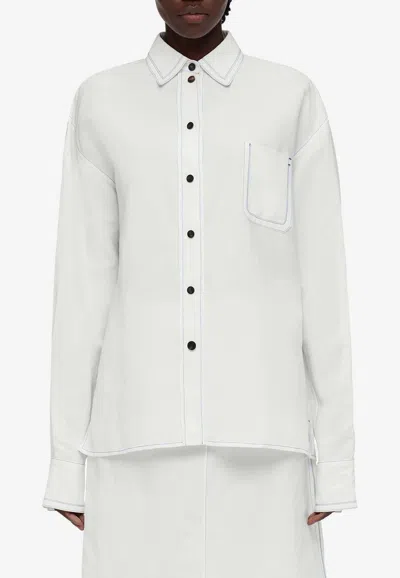 Ferragamo Long-sleeved Shirt In White